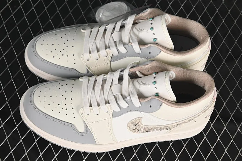 All categories Air Jordan Jordan series basketball shoes Air Jordan 1 Low Air Jordan 1 Low AJ1 Joe 1 flash diamond white crack low-top cultural casual sneakers IH7323-100